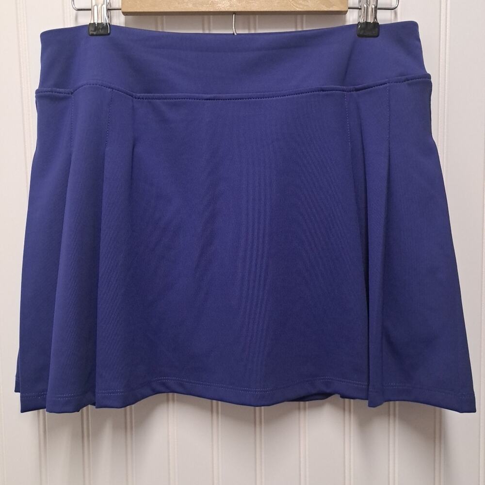 Tommy Bahama Golf Skort Womens L Blue Indigo Pull On Pleated Skirt Shorts